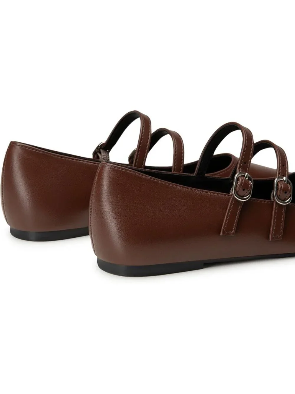 Women's Brown Mary Jane Shoes Women Closed Pointed Toe Ballet Flats Comfortable